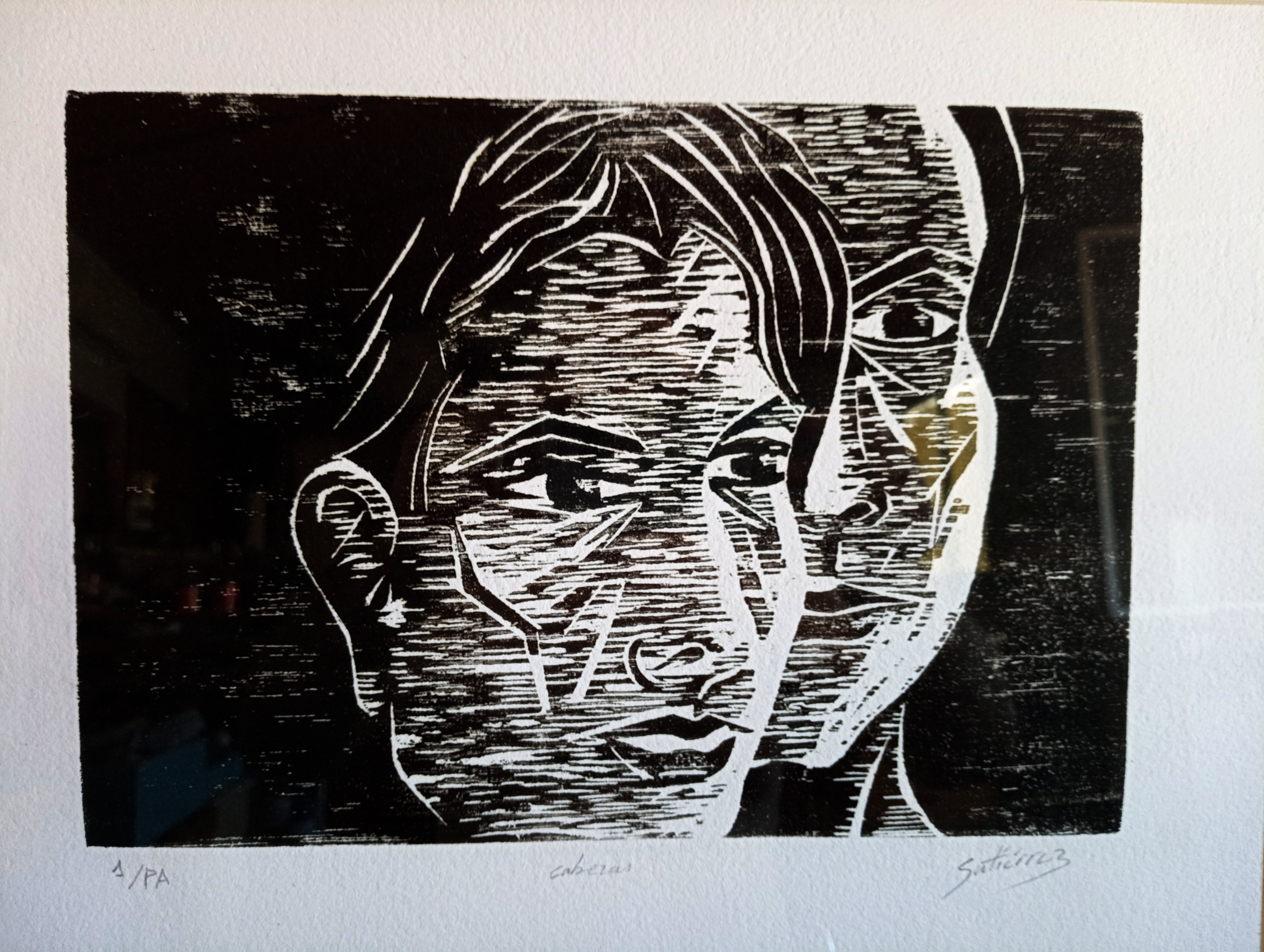 Cabezas Xilografía Juan Manuel Gutiérrez