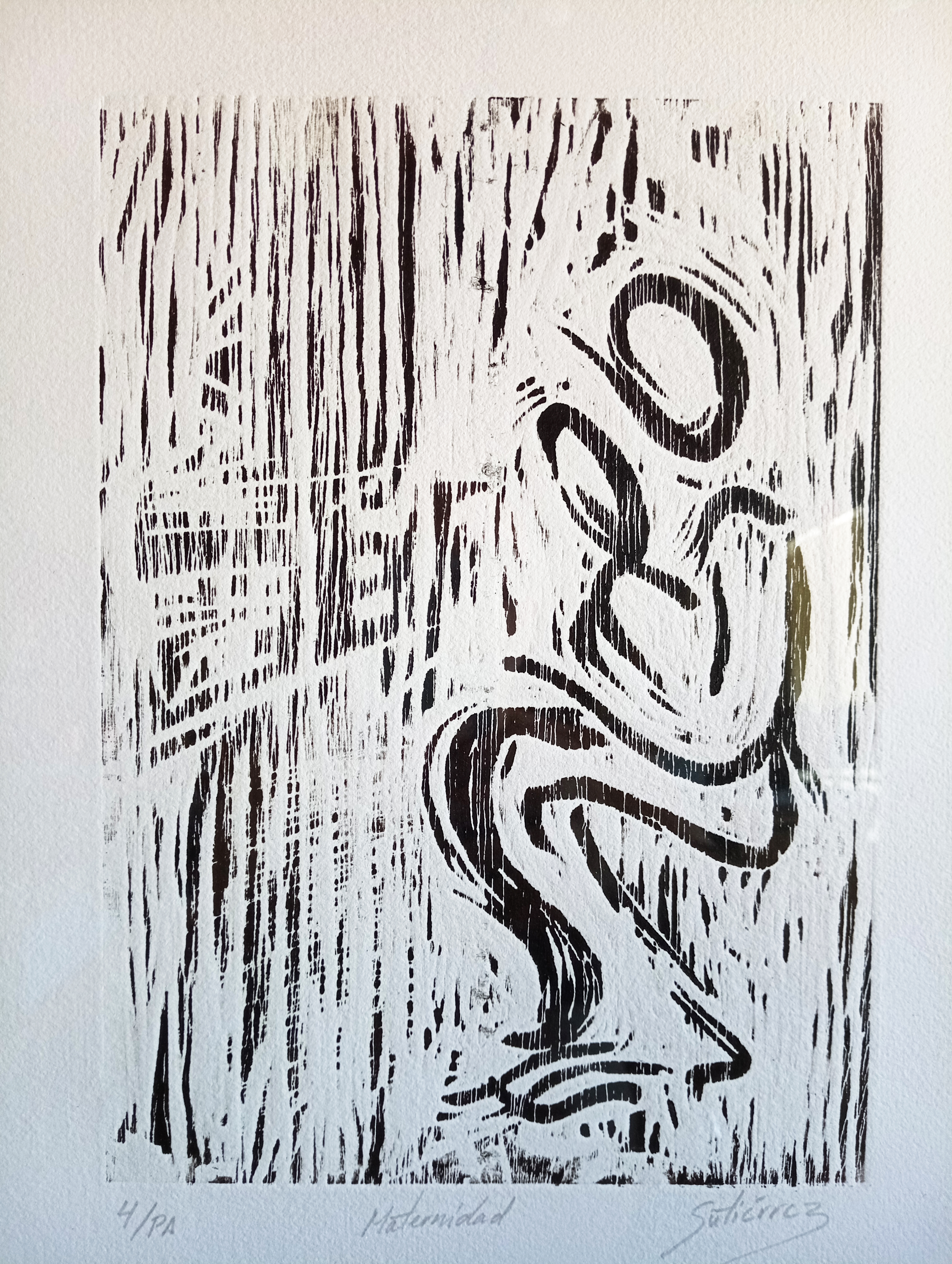 Maternidad Xilografía Juan Manuel Gutiérrez